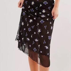 Black and purple floral print mesh half slip from Free People